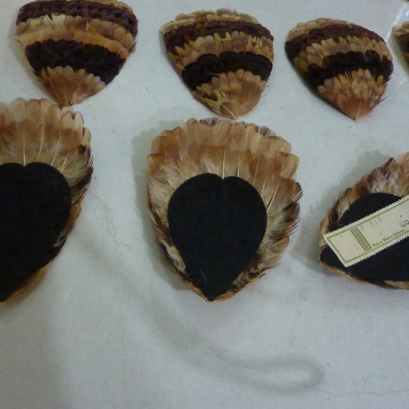 WESTERN GERMANY Vintage FEATHER BIRDS  Browns LOT OF 13  For Crafting Etc - Picture 8 of 8